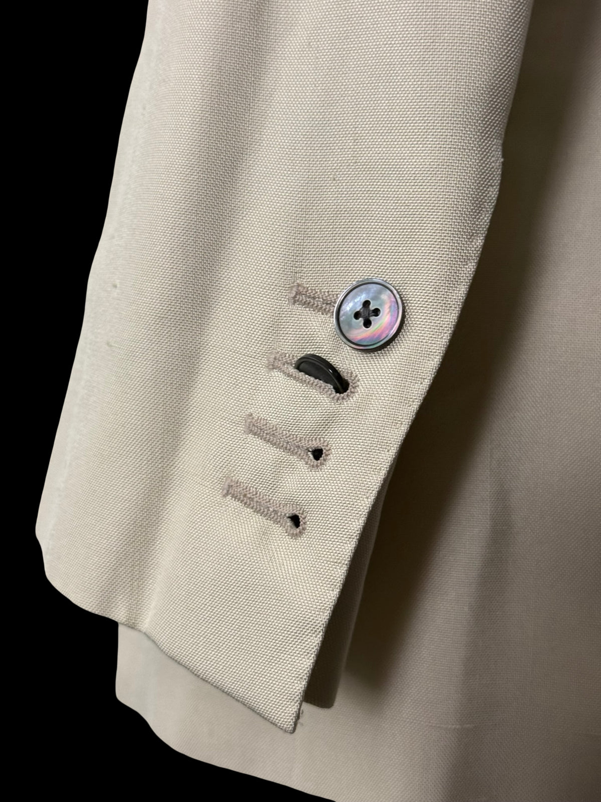 BNWT Thom Sweeney Cream Pure Silk Double Breasted Tuxedo Jacket 36R RRP £1375