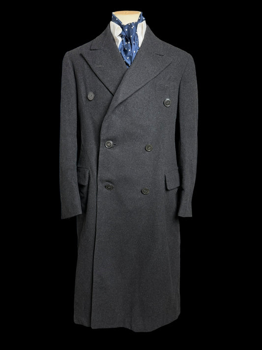 VTG Men’s Bespoke Double Breasted Overcoat 39/40” Grey