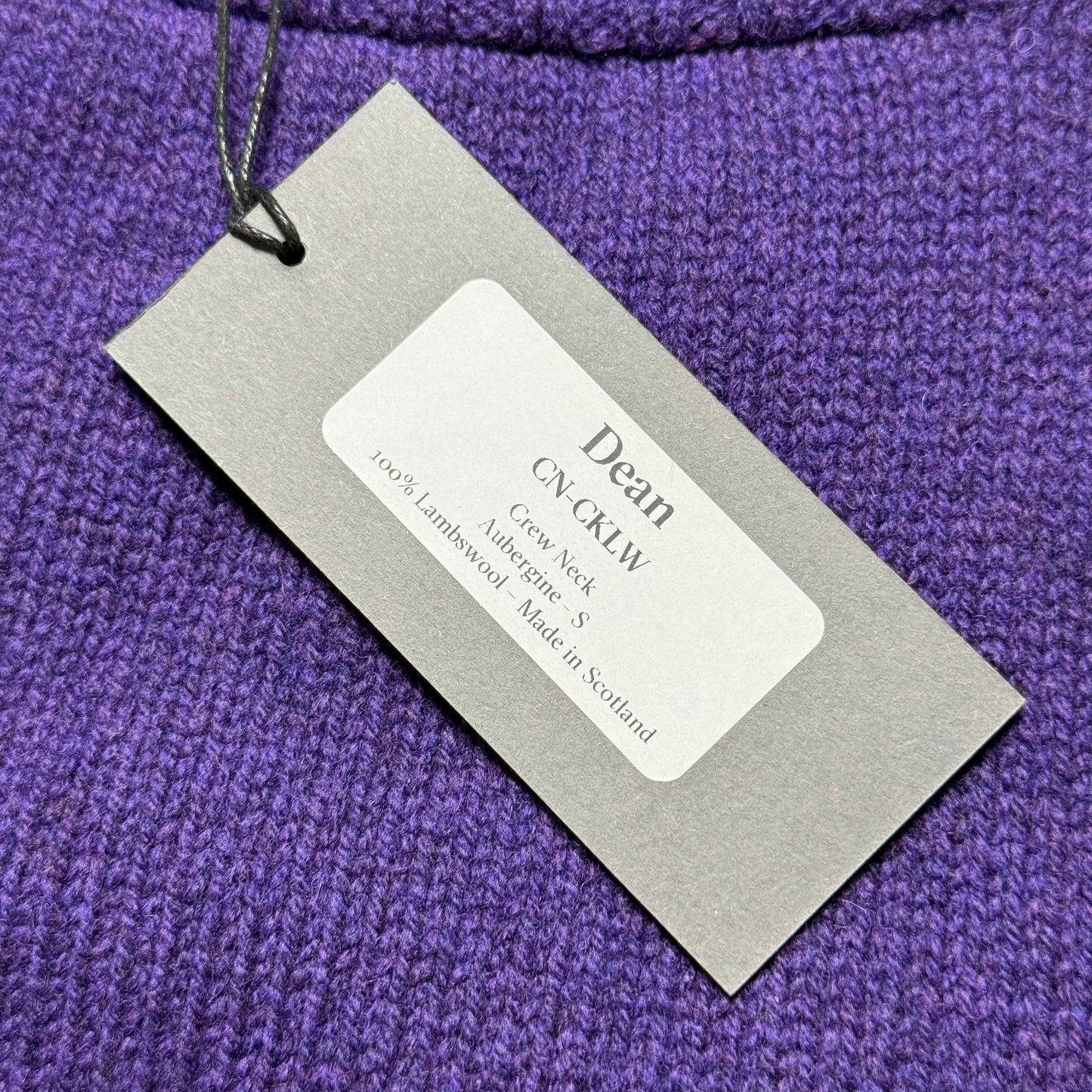 BNWT Malloch’s Dean Crew Neck Jumper Size Small Lambswool Aubergine RRP £280