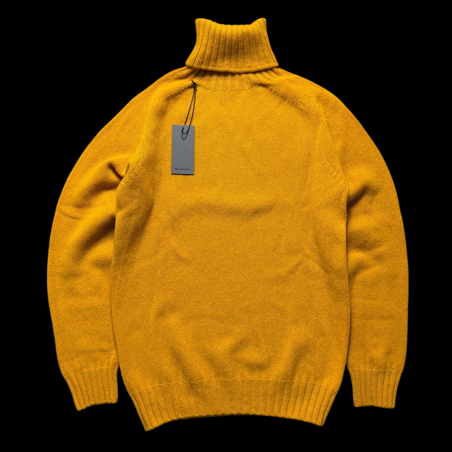 BNWT Malloch’s Linton Roll Neck Jumper Small Superfine Wool Goldeneye Yellow RRP £185