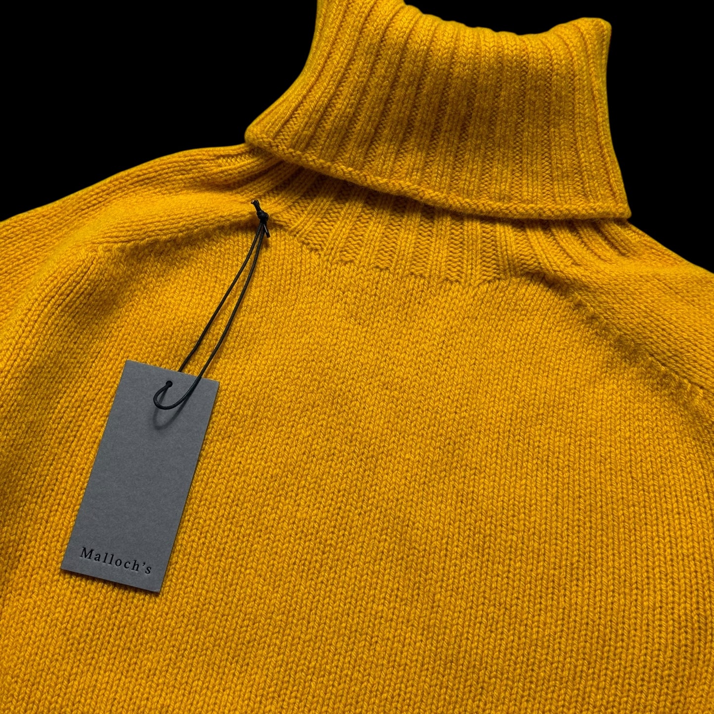 BNWT Malloch’s Linton Roll Neck Jumper Small Superfine Wool Goldeneye Yellow RRP £185