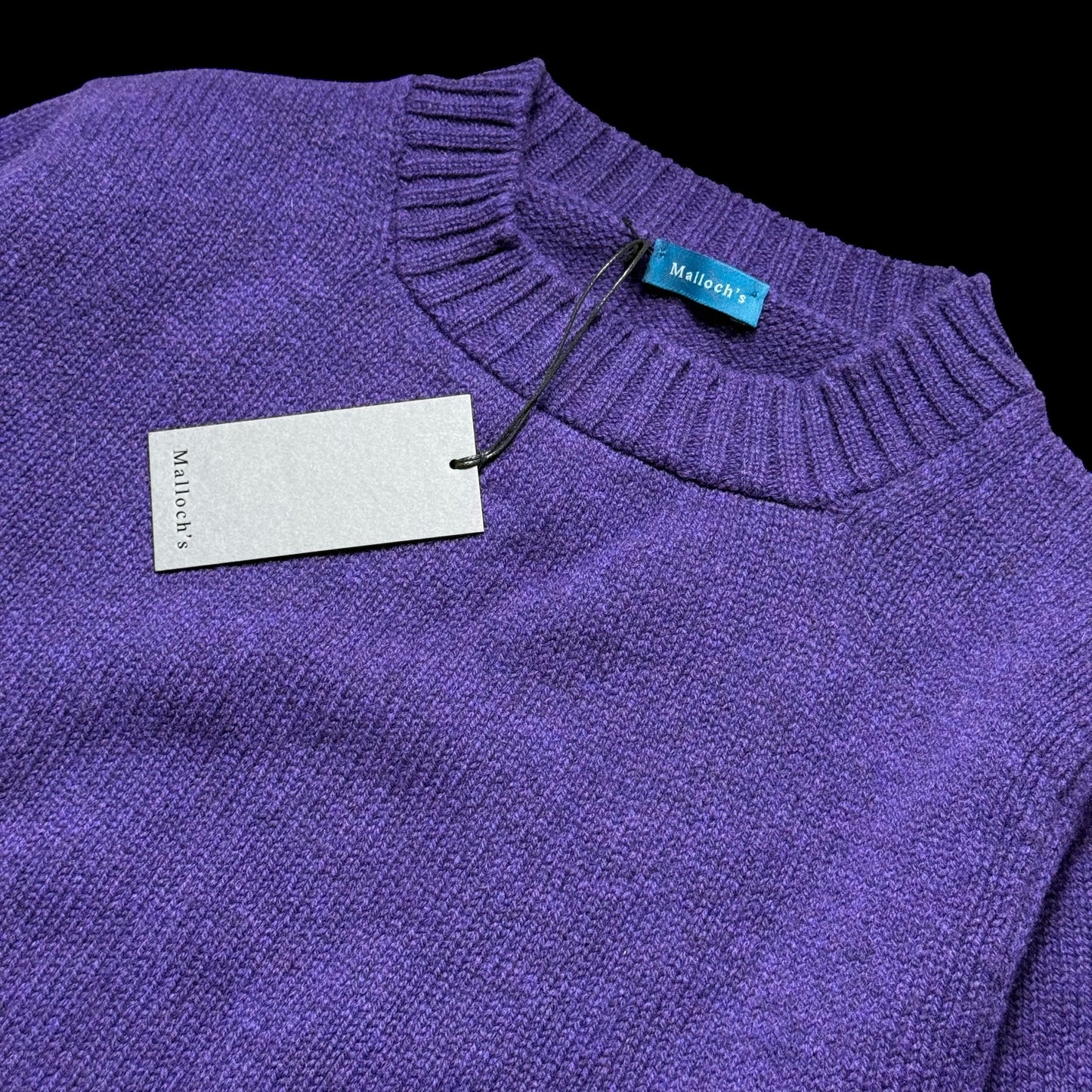 BNWT Malloch’s Dean Crew Neck Jumper Size Small Lambswool Aubergine RRP £280