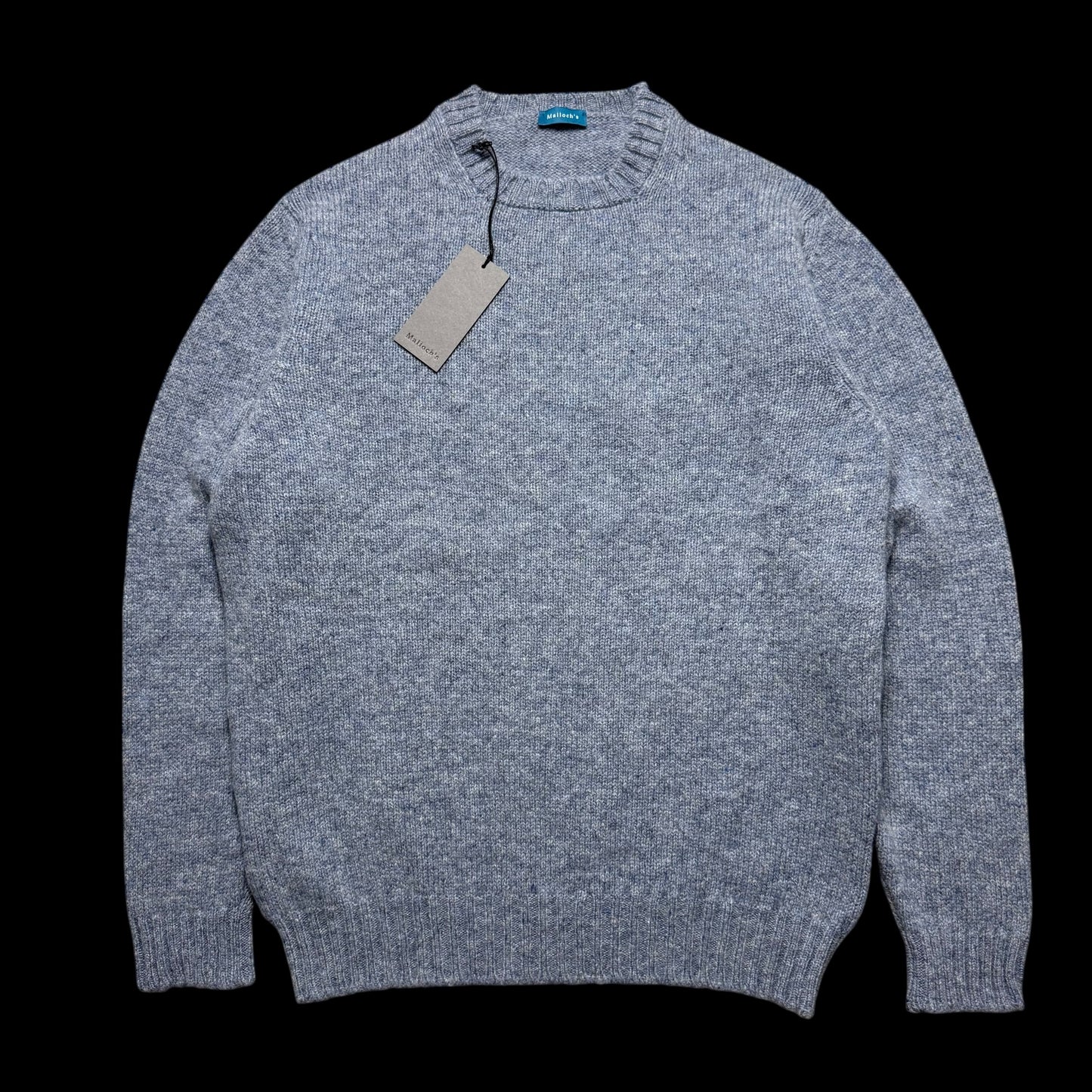BNWT Malloch’s Wreay Shetland Wool Crew Neck Jumper Medium Pale Blue RRP £205
