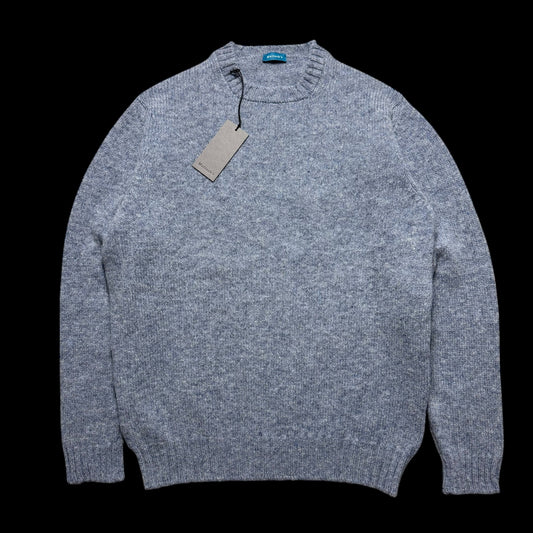 BNWT Malloch’s Wreay Shetland Wool Crew Neck Jumper Medium Pale Blue RRP £205