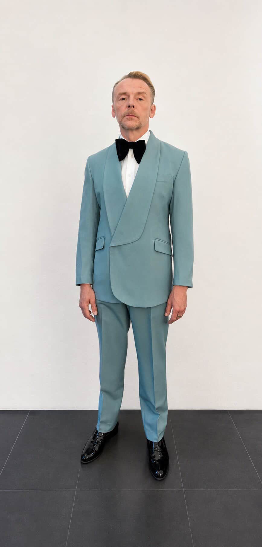 Bespoke Double Breasted Mint Green Suit 41R / W36” Holland & Sherry Solano Cloth