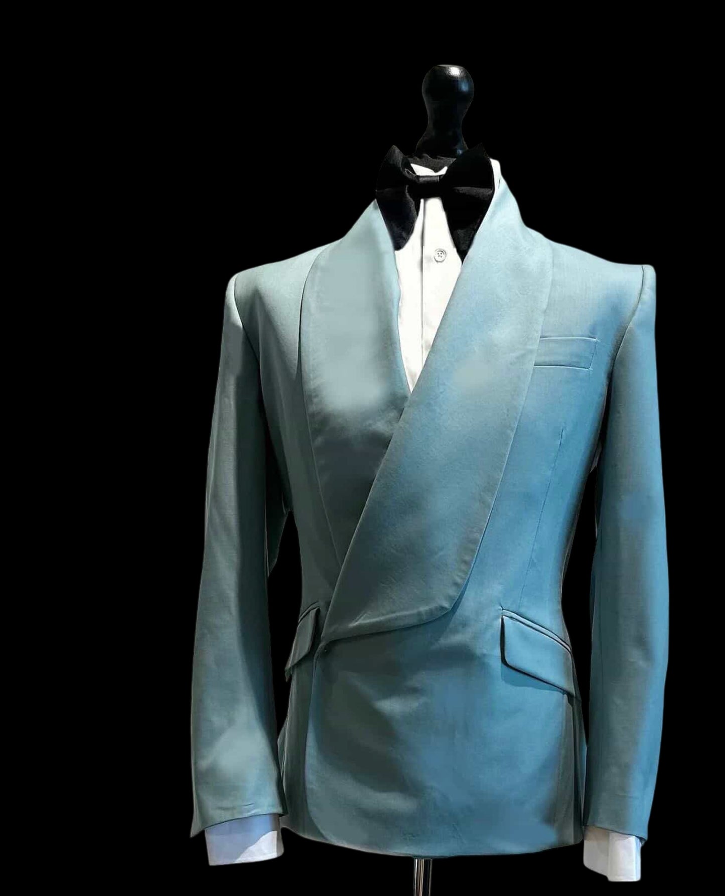 Bespoke Double Breasted Mint Green Suit 41R / W36” Holland & Sherry Solano Cloth