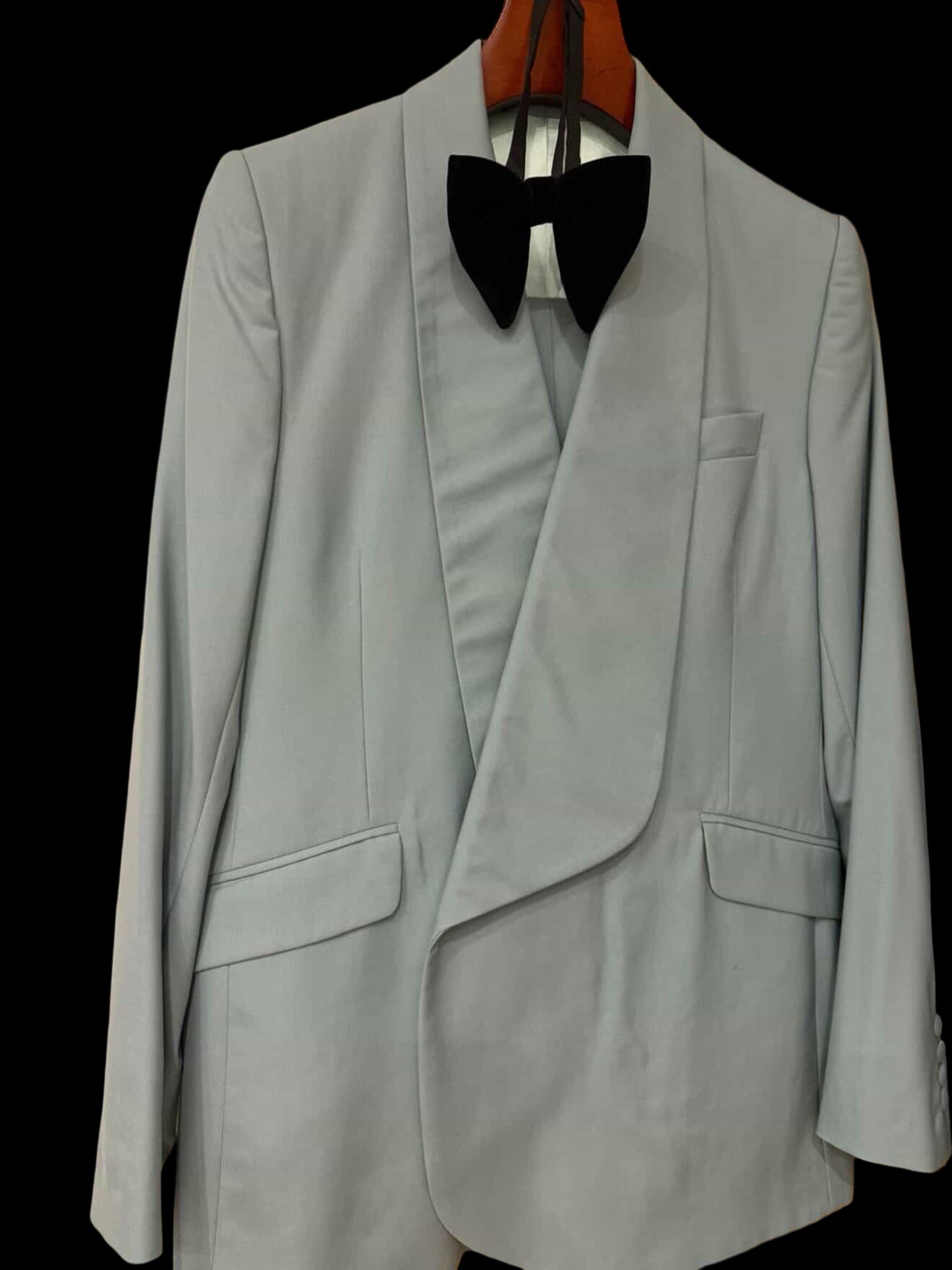 Bespoke Double Breasted Mint Green Suit 41R / W36” Holland & Sherry Solano Cloth