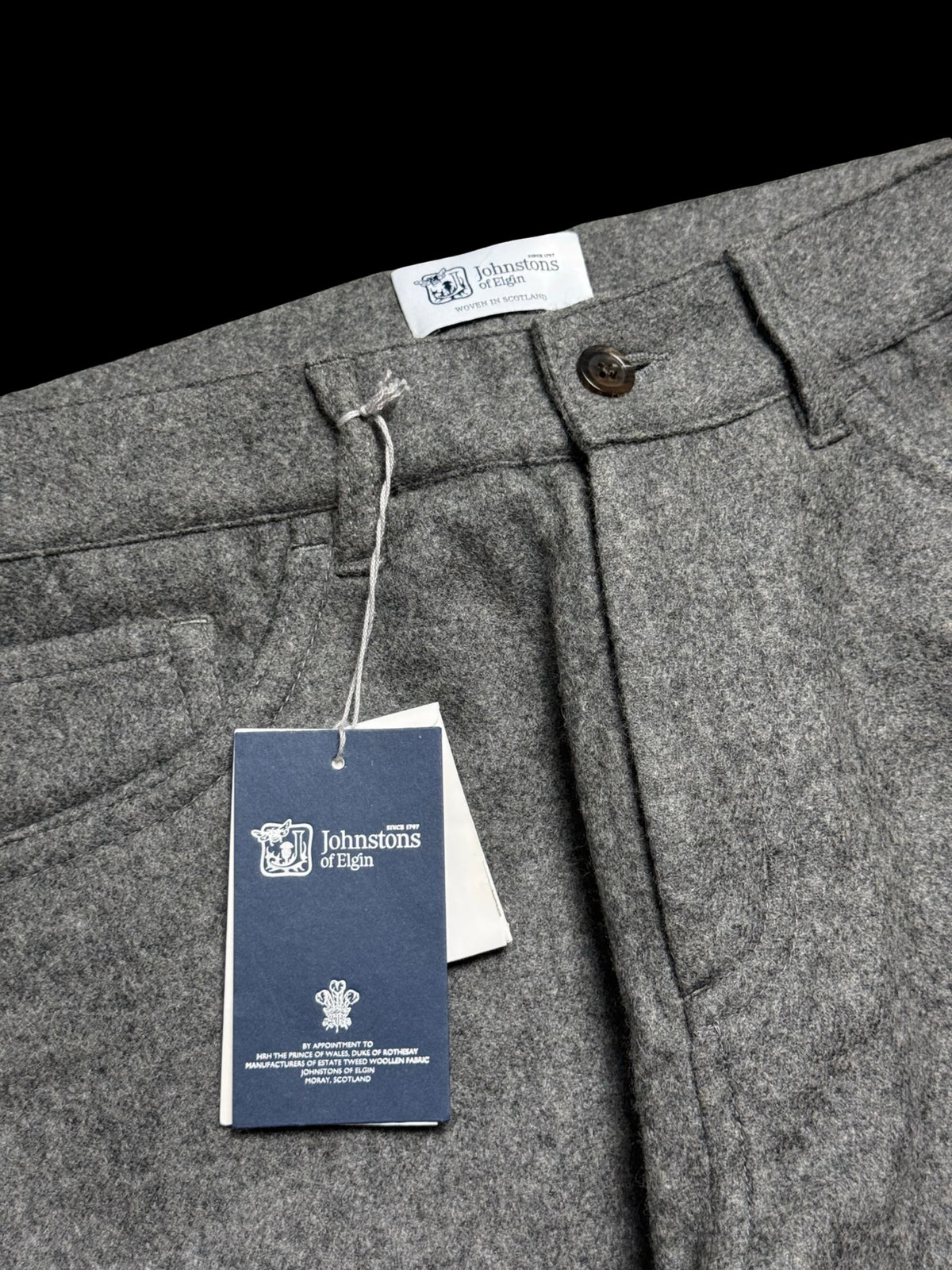 BNWT Men’s Johnstons Of Elgin Grey Flannel Jeans W30” Wool Cashmere RRP £295