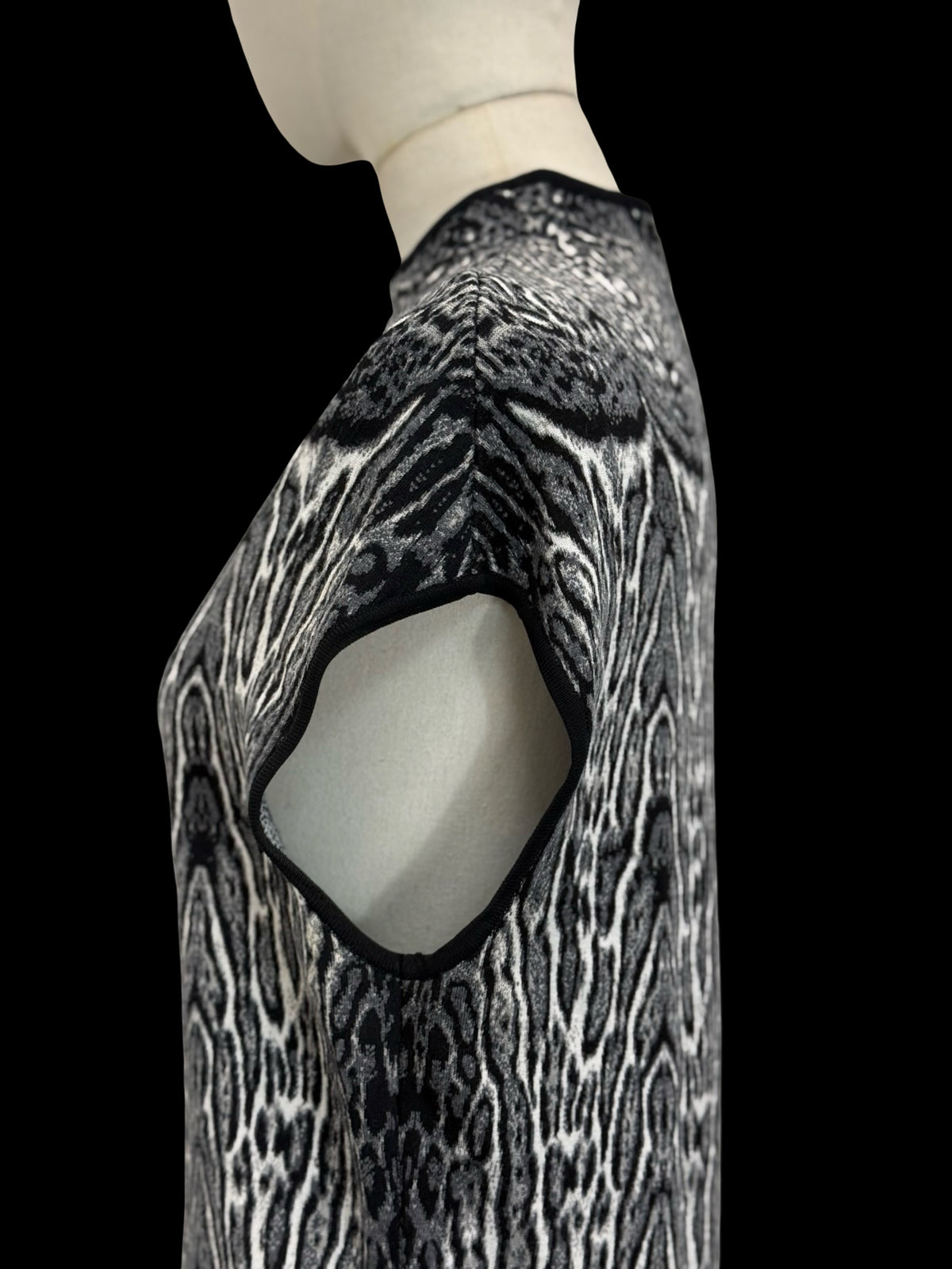 ROBERTO CAVALLI Black &amp; White Animal Print Knit Dress IT44 UK12&nbsp;