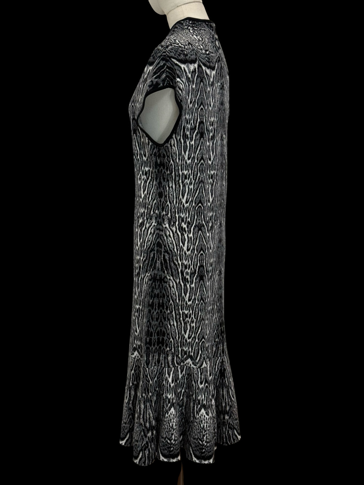 ROBERTO CAVALLI Black &amp; White Animal Print Knit Dress IT44 UK12&nbsp;