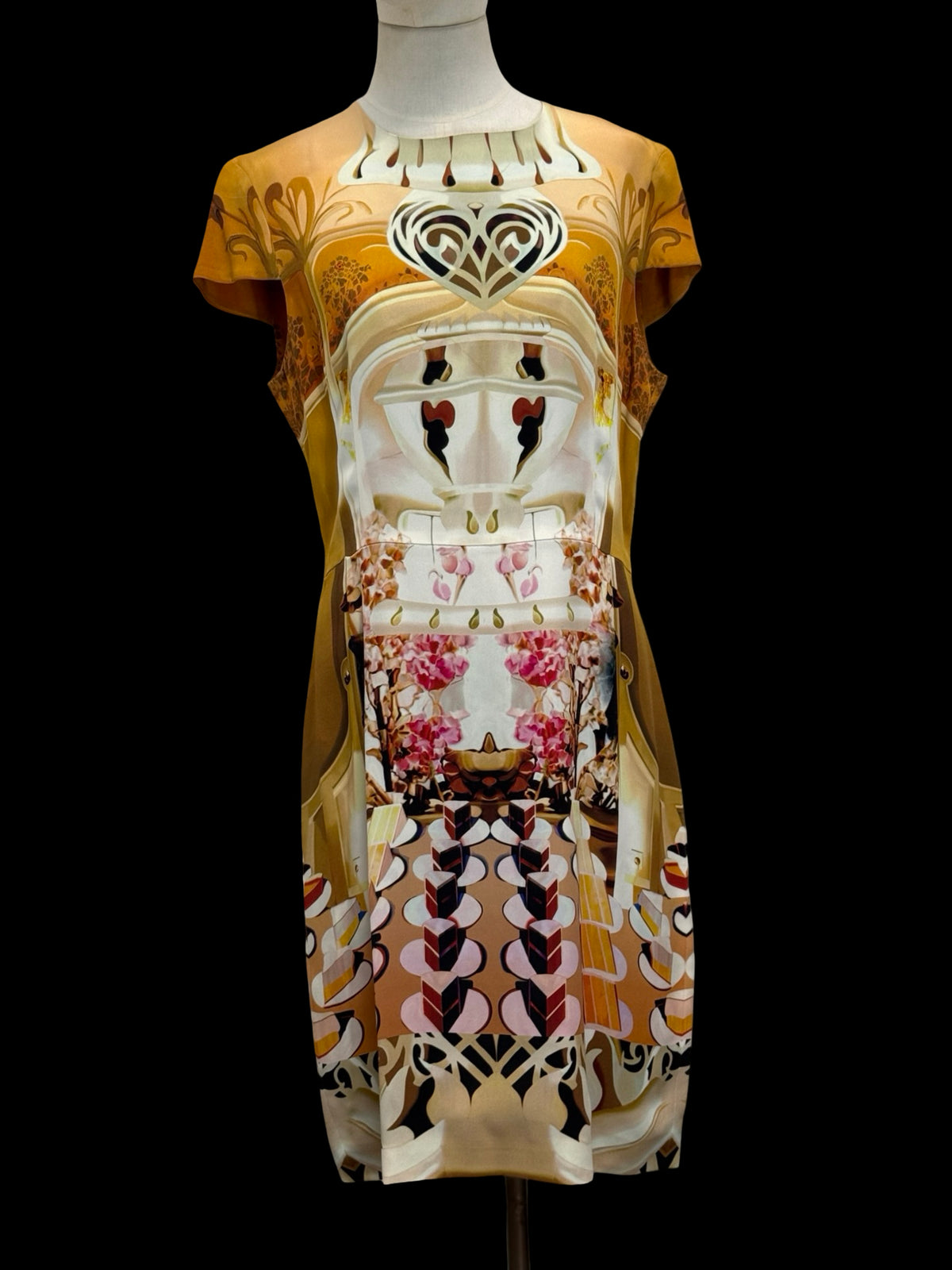 Mary Katrantzou Silk Dress UK14 SS 2011 Earthtone Collection RRP £1150