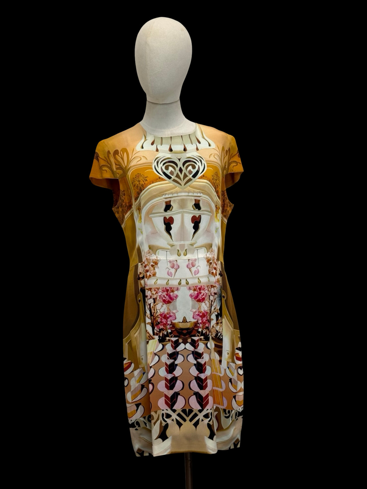 Mary Katrantzou Silk Dress UK14 SS 2011 Earthtone Collection RRP £1150