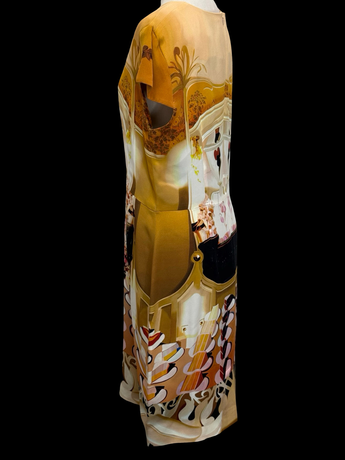 Mary Katrantzou Silk Dress UK14 SS 2011 Earthtone Collection RRP £1150